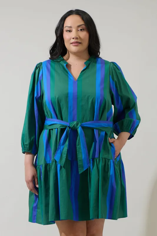 Dolary Stripe Leola Shift Mini Dress Curve made by Sugarlips