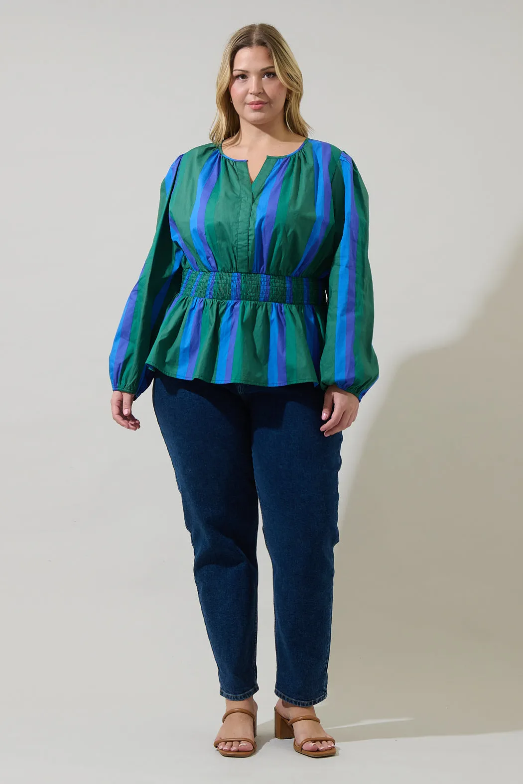 Dolary Stripe Mirana Smocked Top Curve sold by Sugarlips product image thumbnail 4