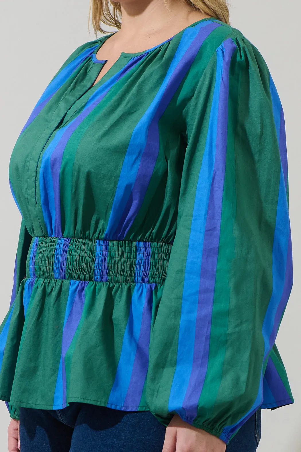 Dolary Stripe Mirana Smocked Top Curve sold by Sugarlips product image thumbnail 5