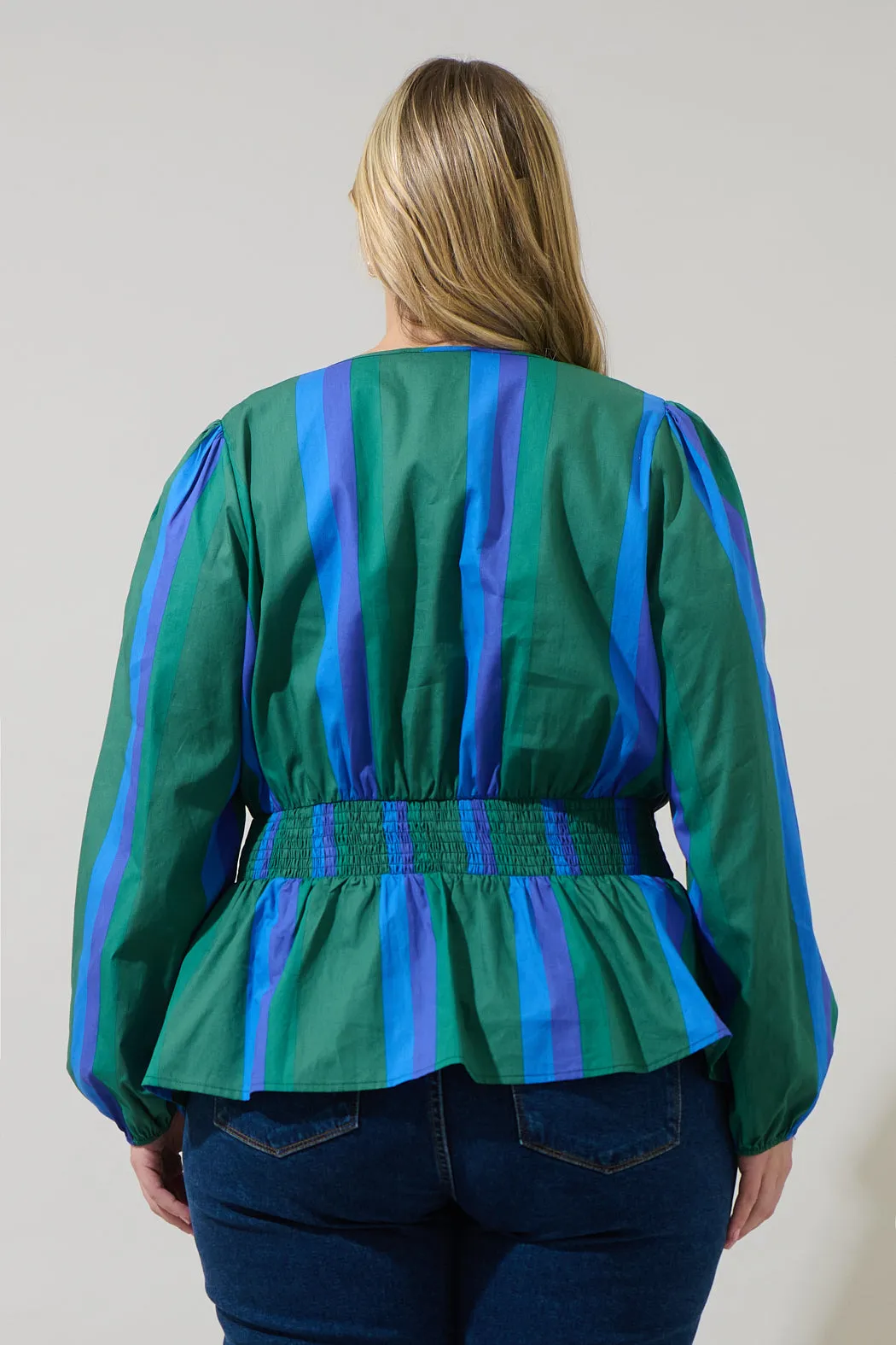 Dolary Stripe Mirana Smocked Top Curve sold by Sugarlips product image thumbnail 2