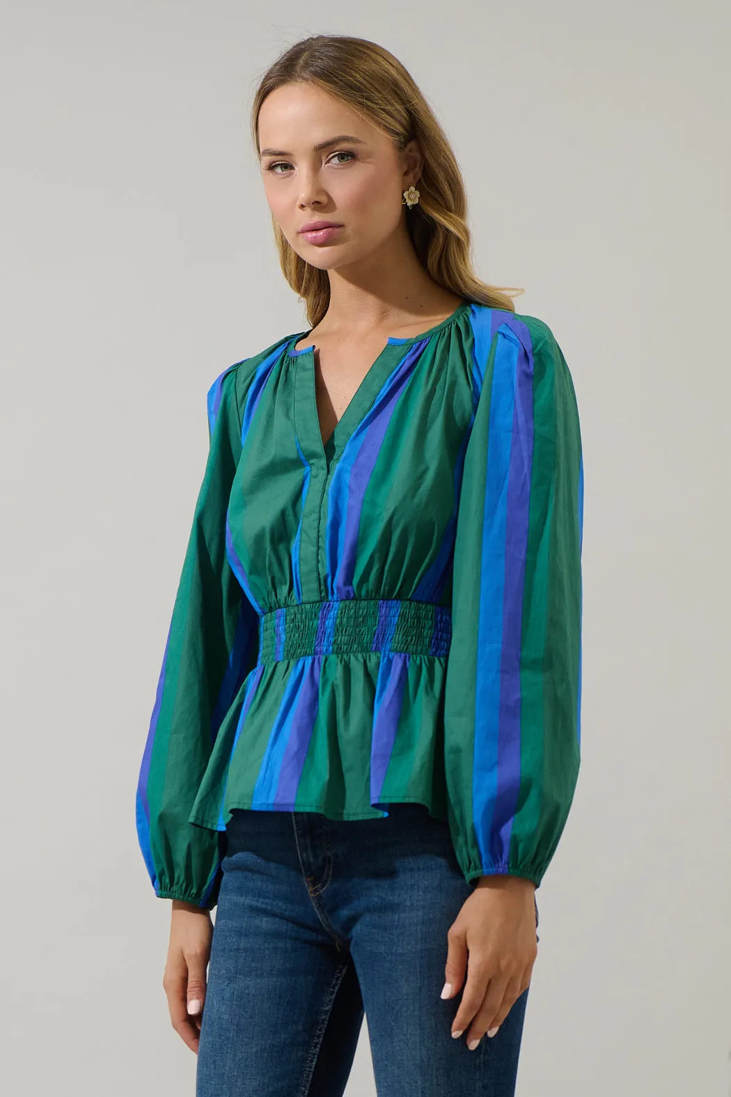 Dolary Stripe Mirana Smocked Top sold by Sugarlips product image thumbnail 3