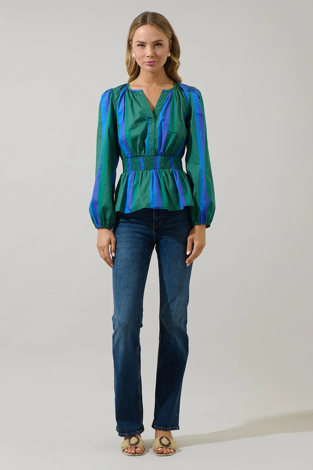 Dolary Stripe Mirana Smocked Top sold by Sugarlips product image thumbnail 4