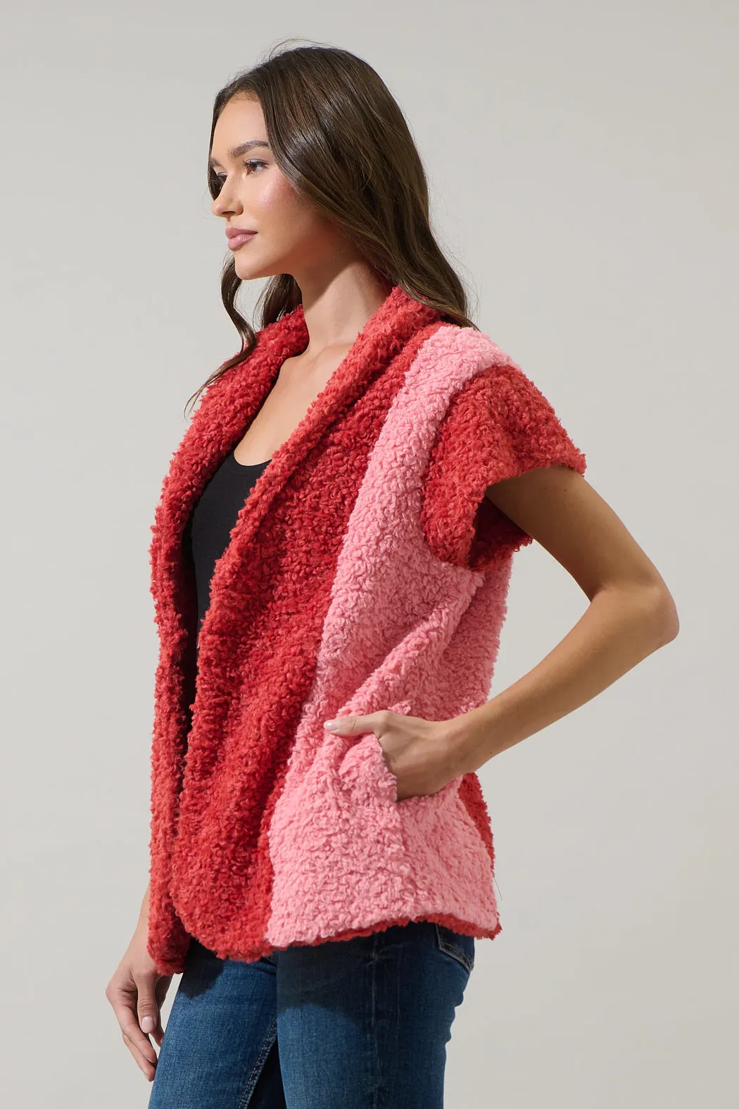 Ozma Color Block Janna Sherpa Vest sold by Sugarlips product image thumbnail 3