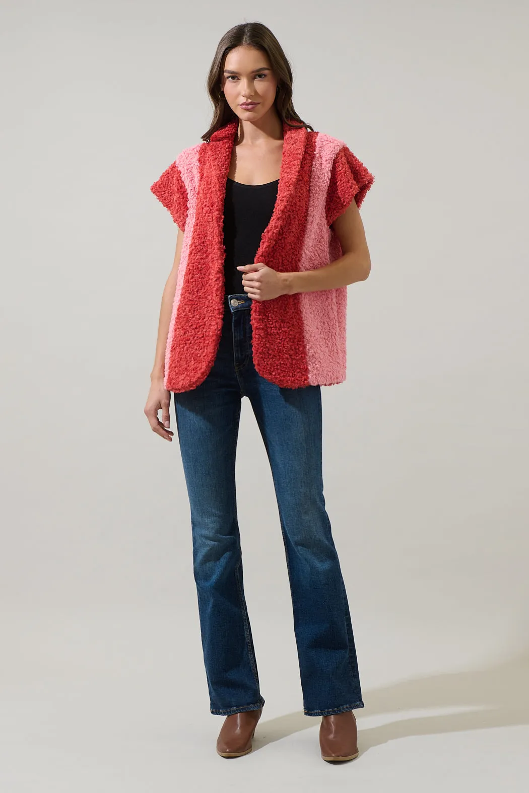 Ozma Color Block Janna Sherpa Vest sold by Sugarlips product image thumbnail 4