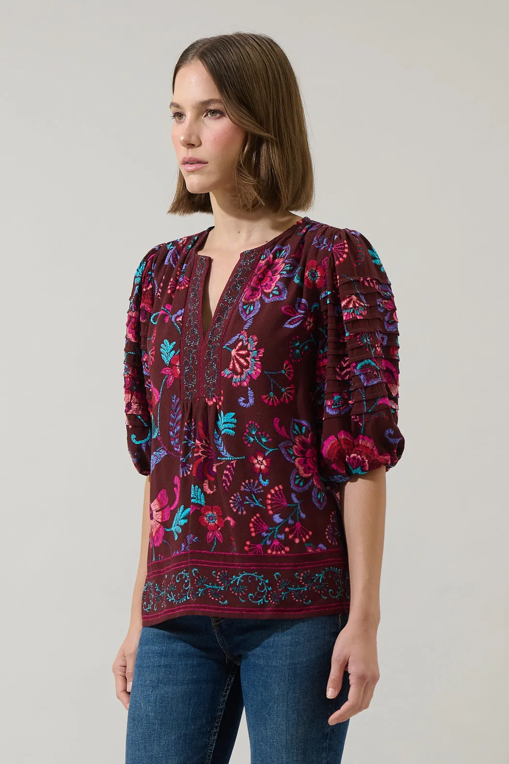 Tory Paisley Cerry Pleated Top sold by Sugarlips product image thumbnail 3