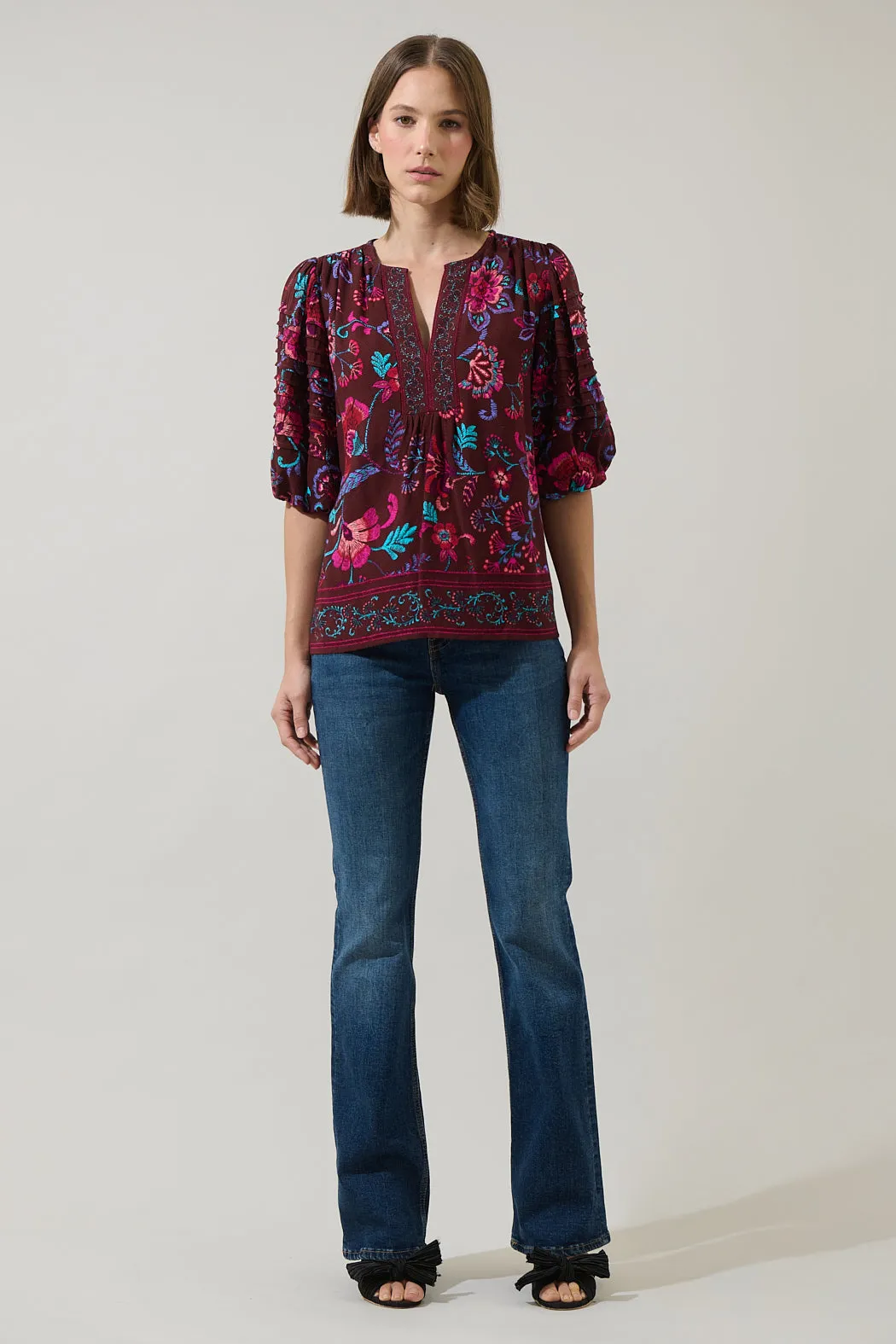 Tory Paisley Cerry Pleated Top sold by Sugarlips product image thumbnail 4