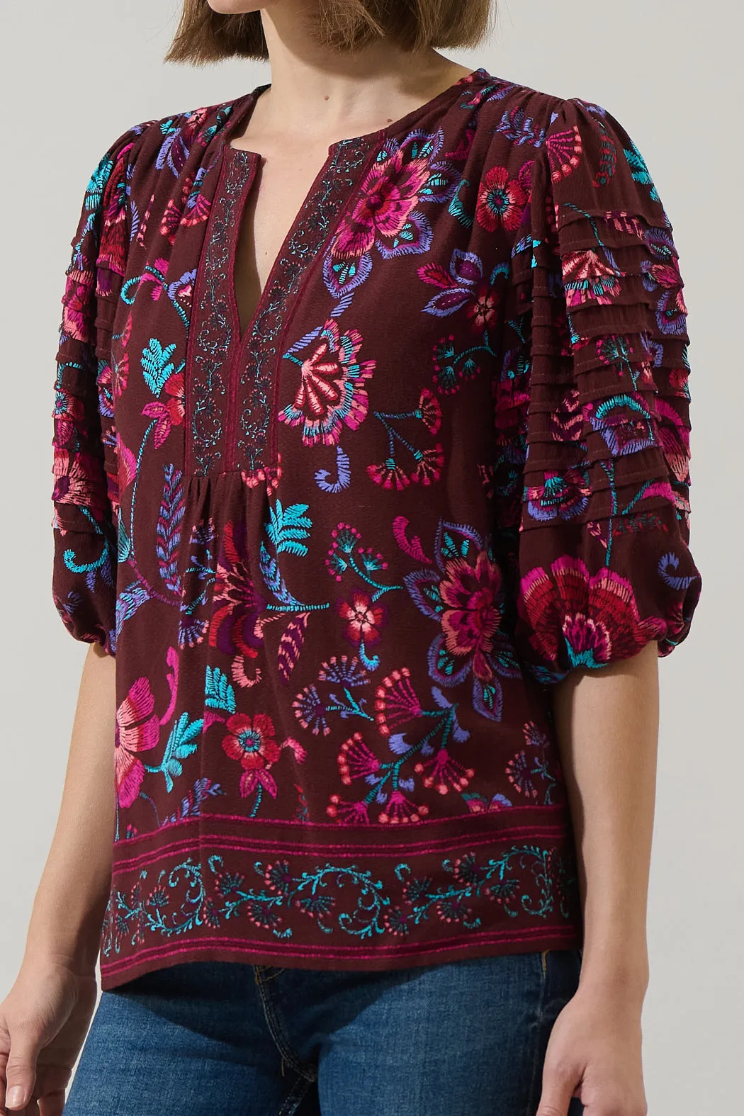 Tory Paisley Cerry Pleated Top sold by Sugarlips product image thumbnail 5