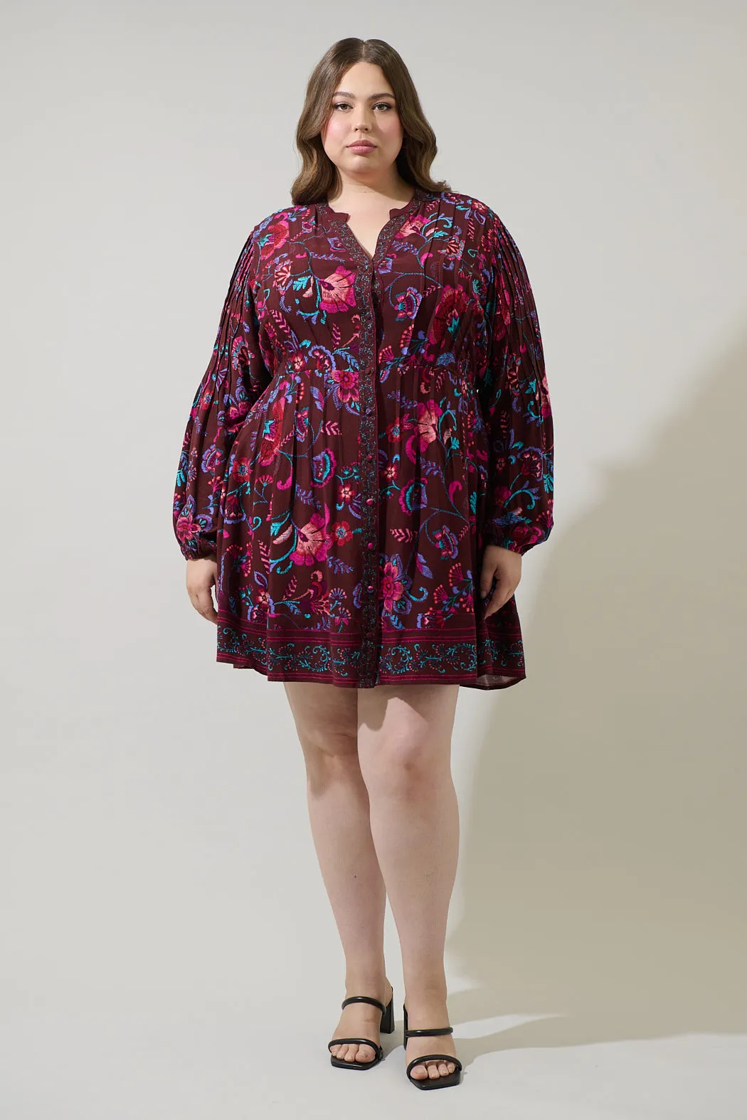Tory Paisley Ceny Button Down Mini Dress Curve sold by Sugarlips product image thumbnail 4