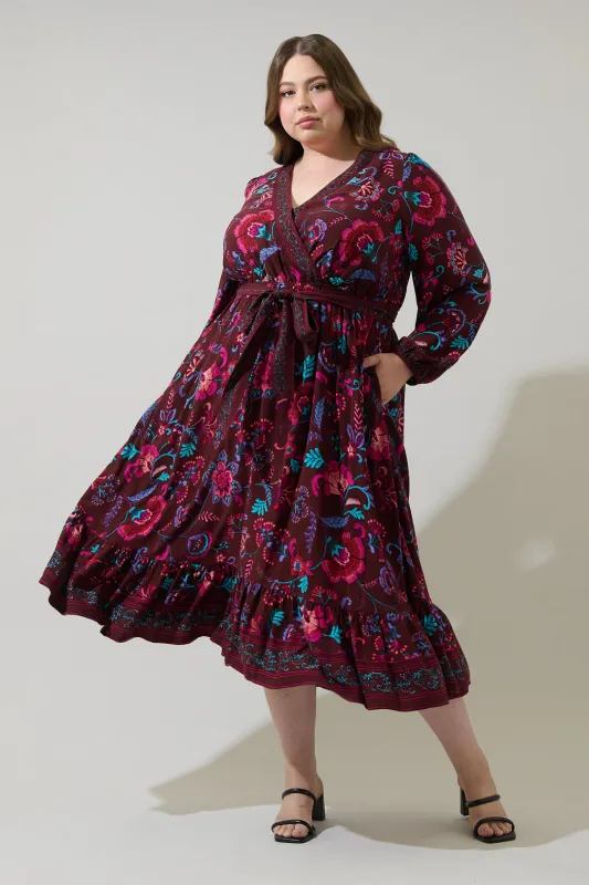 Tory Paisley Mindie Wrap Midi Dress Curve sold by Sugarlips