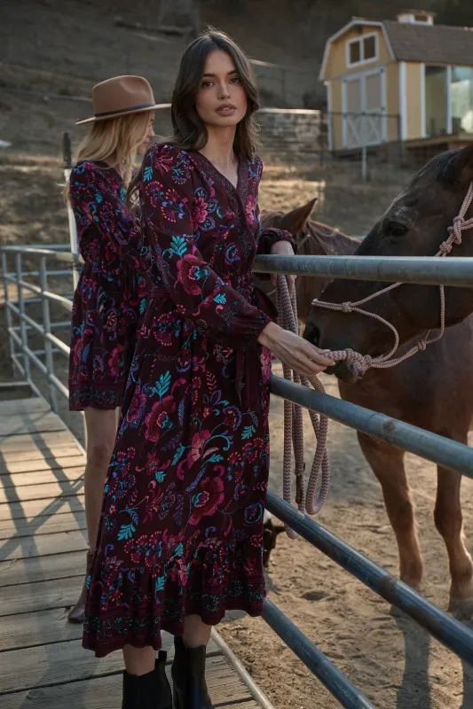 Tory Paisley Mindie Wrap Midi Dress sold by Sugarlips