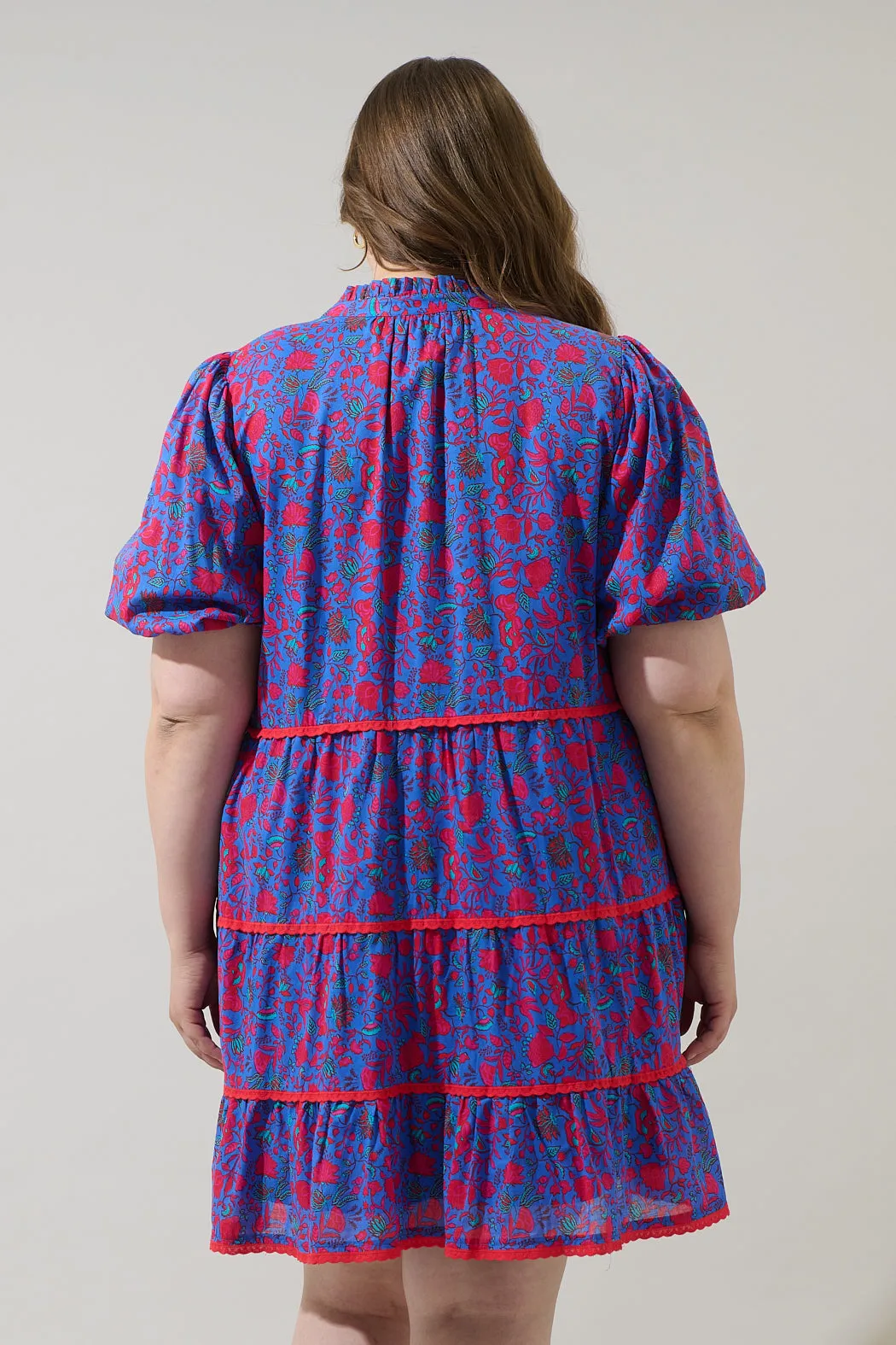 Tanya Floral Korra Tiered Mini Dress Curve sold by Sugarlips product image thumbnail 2