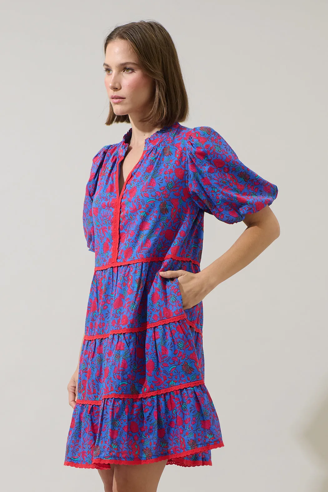 Tanya Floral Korra Tiered Mini Dress sold by Sugarlips product image thumbnail 3