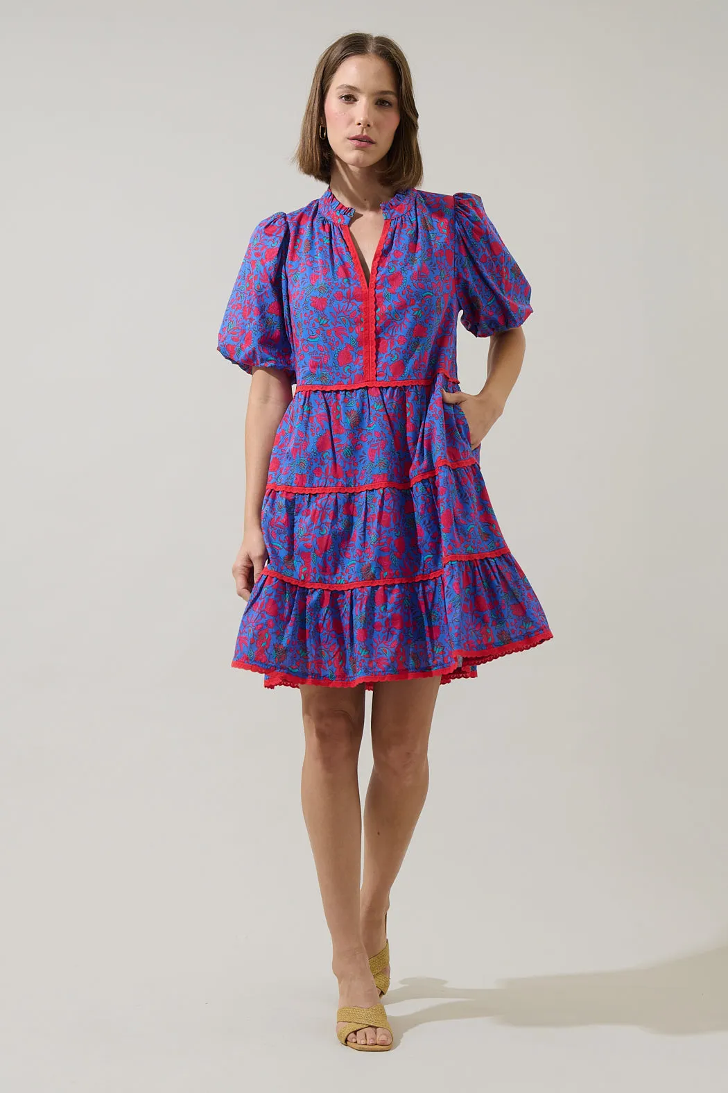 Tanya Floral Korra Tiered Mini Dress sold by Sugarlips product image thumbnail 4