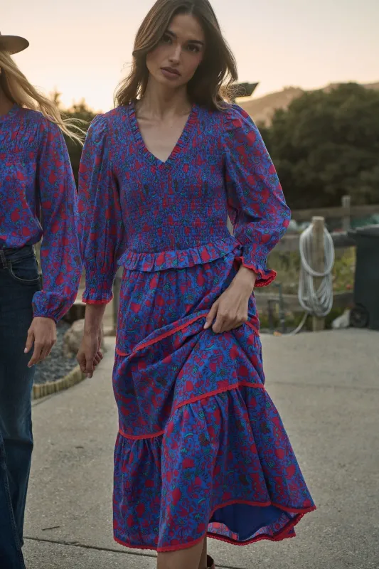 Tanya Floral Trudy Smocked Midi Dress sold by Sugarlips