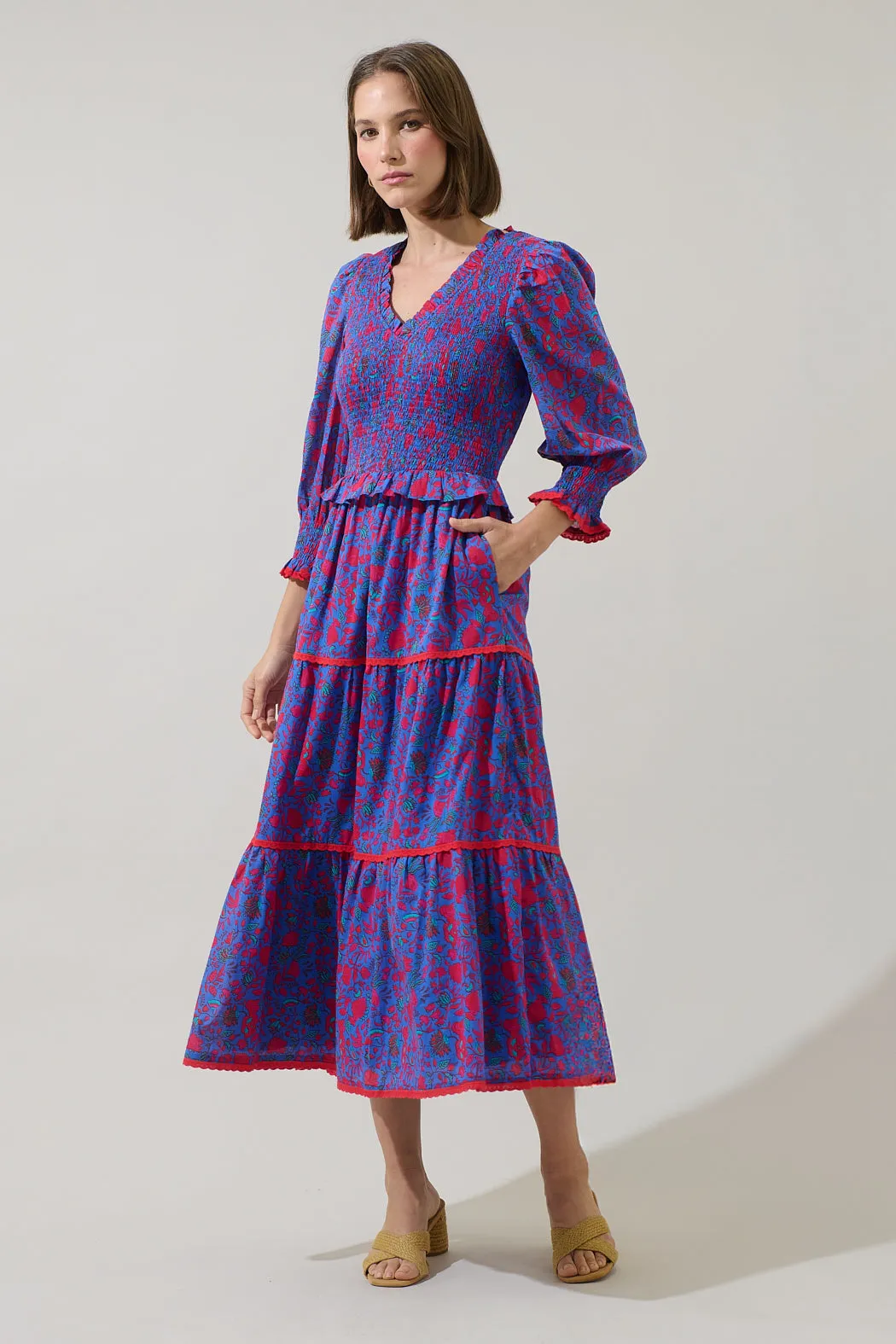 Tanya Floral Trudy Smocked Midi Dress sold by Sugarlips product image thumbnail 2