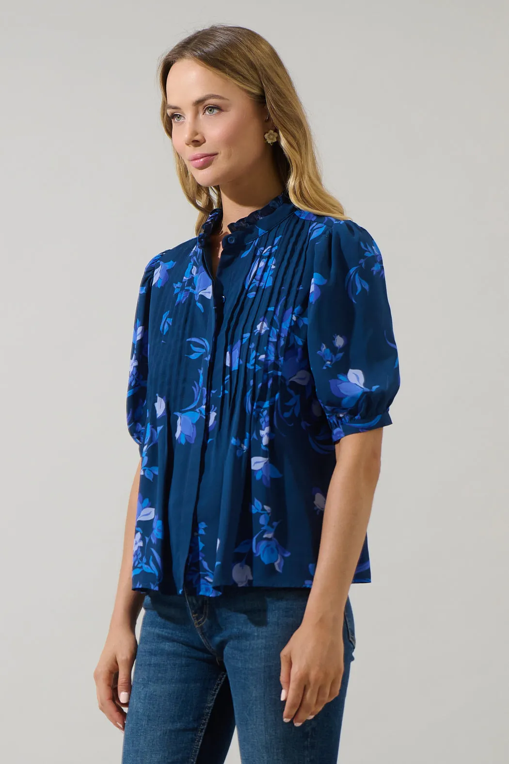 Niva Floral Elysia Pleated Blouse sold by Sugarlips product image thumbnail 3