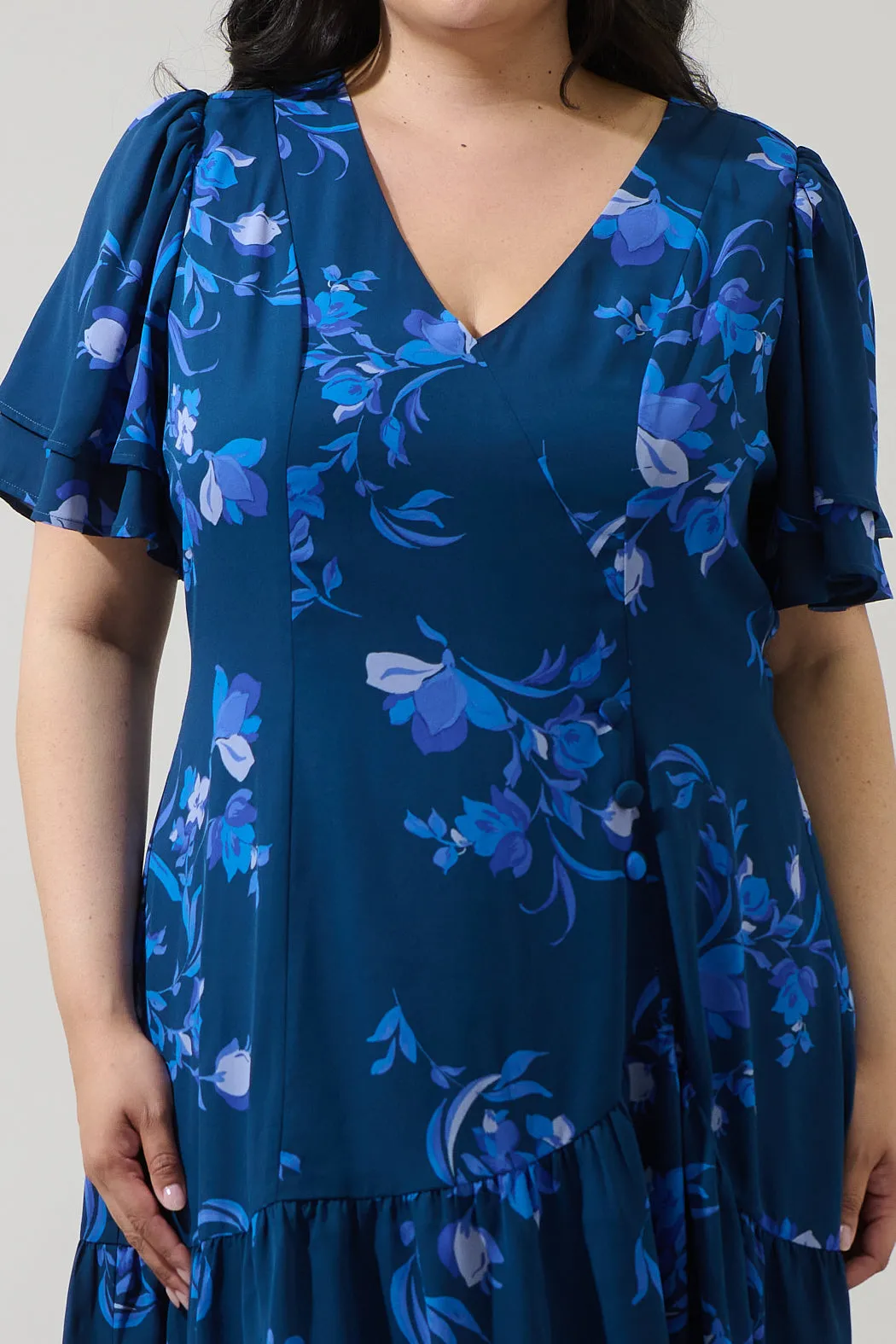 Niva Floral Rivane Button Mini Dress Curve sold by Sugarlips product image thumbnail 5