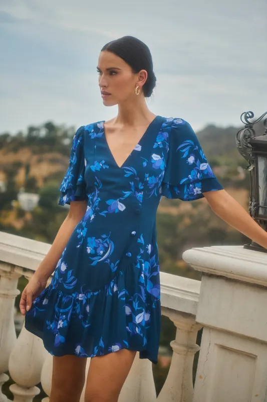 Niva Floral Rivane Button Mini Dress sold by Sugarlips