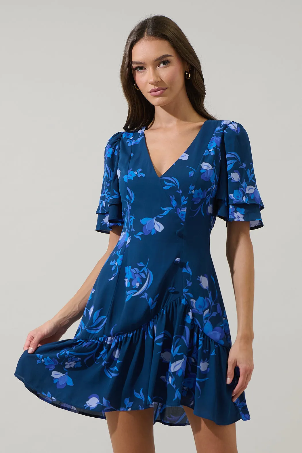 Niva Floral Rivane Button Mini Dress sold by Sugarlips product image thumbnail 2