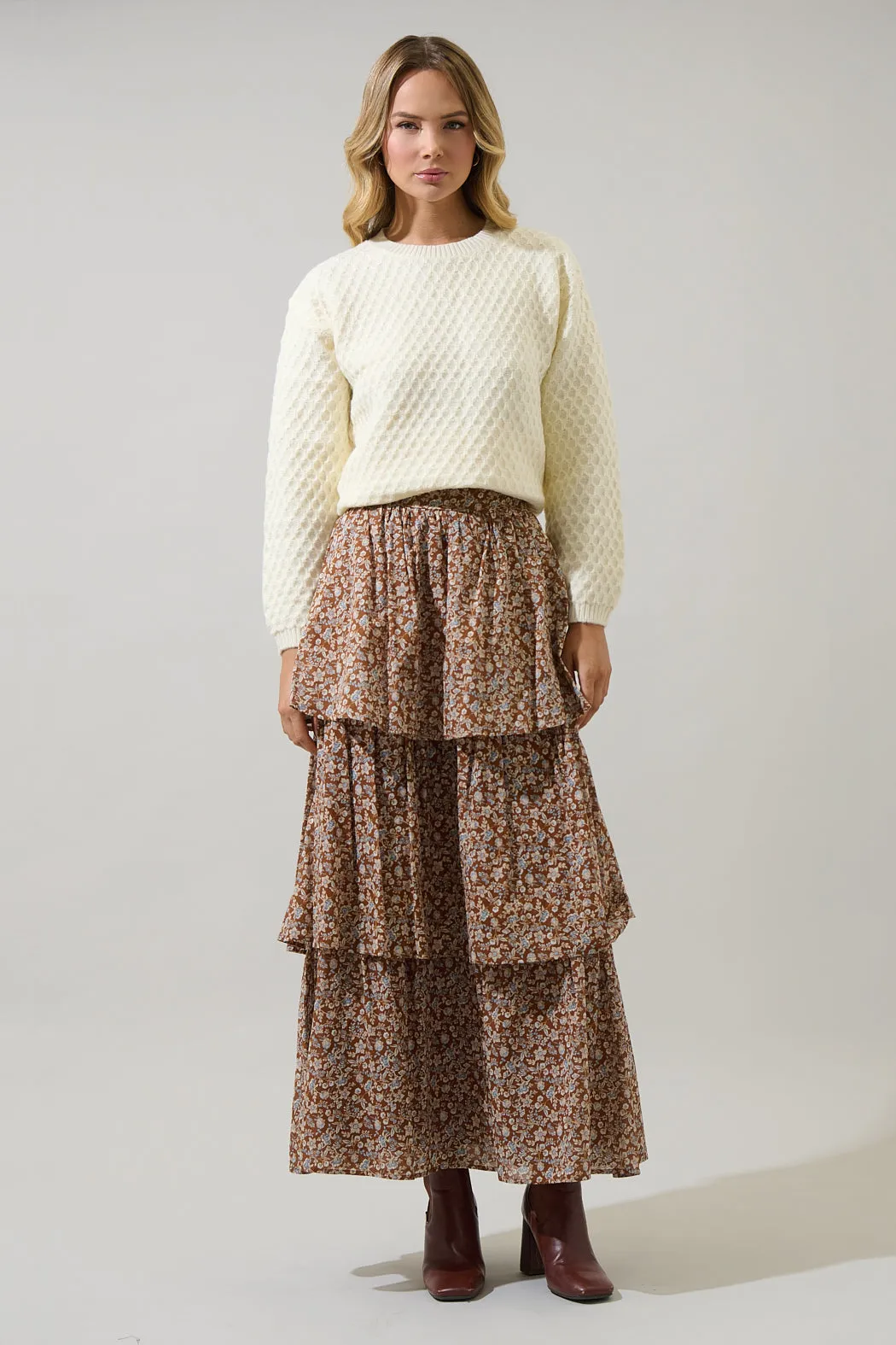 Ramsey Ditsy Tonia Tiered Maxi Skirt sold by Sugarlips product image thumbnail 4