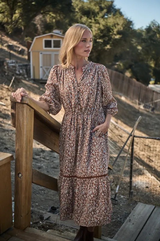 Ramsey Ditsy Harmy Drawstring Midi Dress sold by Sugarlips