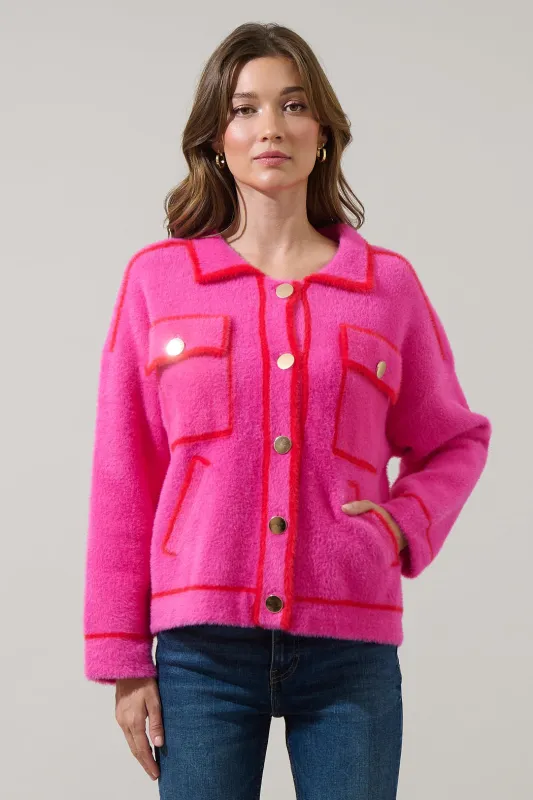 Menley Eyelash Contrast Jacket sold by Sugarlips