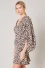 Leopard Lorelei Volume Sleeve Dress sold by Sugarlips