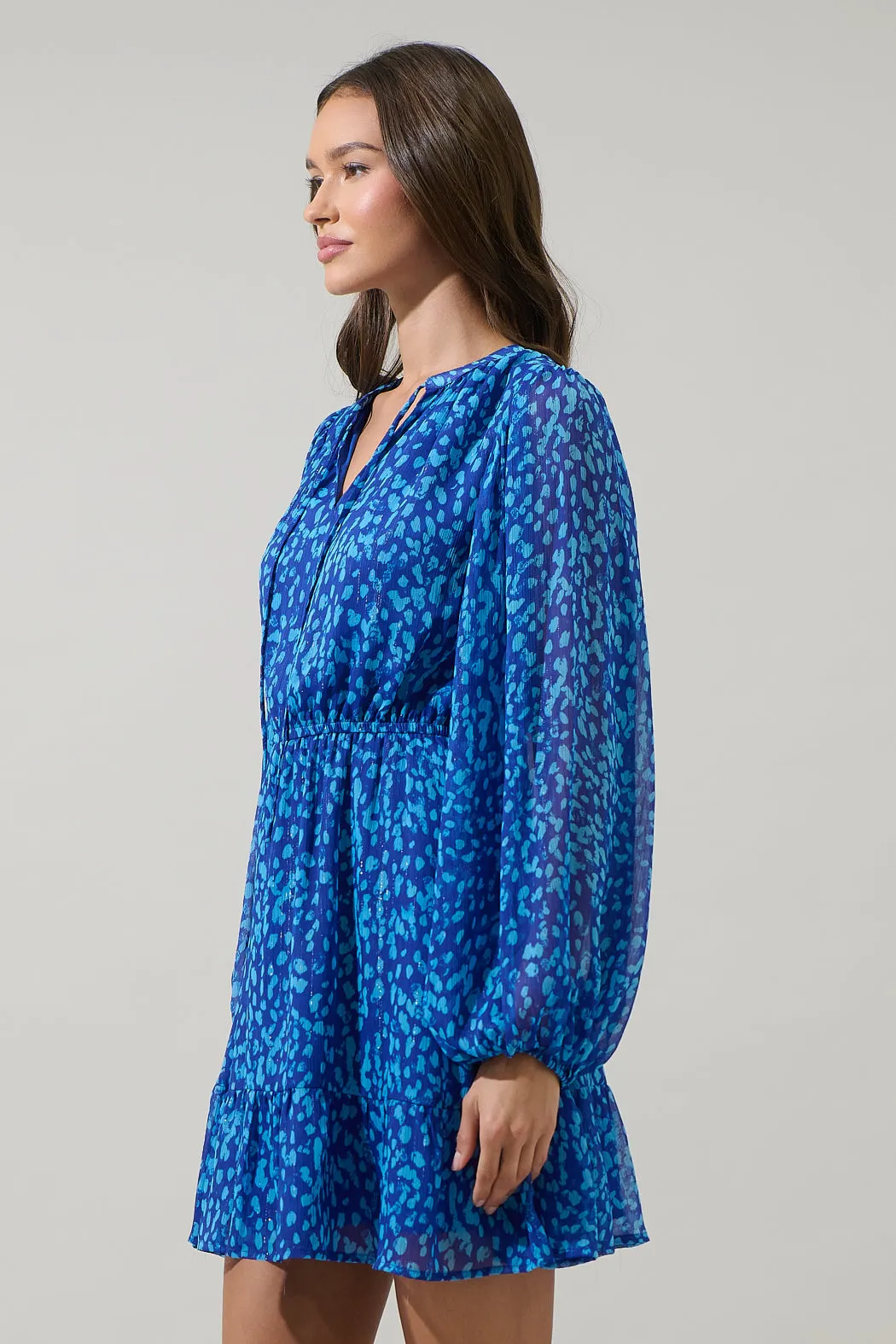 Madeira Abstract Paxton Balloon Sleeve Mini Dress sold by Sugarlips product image thumbnail 3