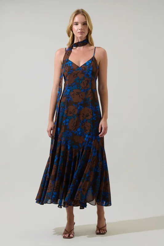 Lebanon Floral Hagny Pleated Midi Dress sold by Sugarlips