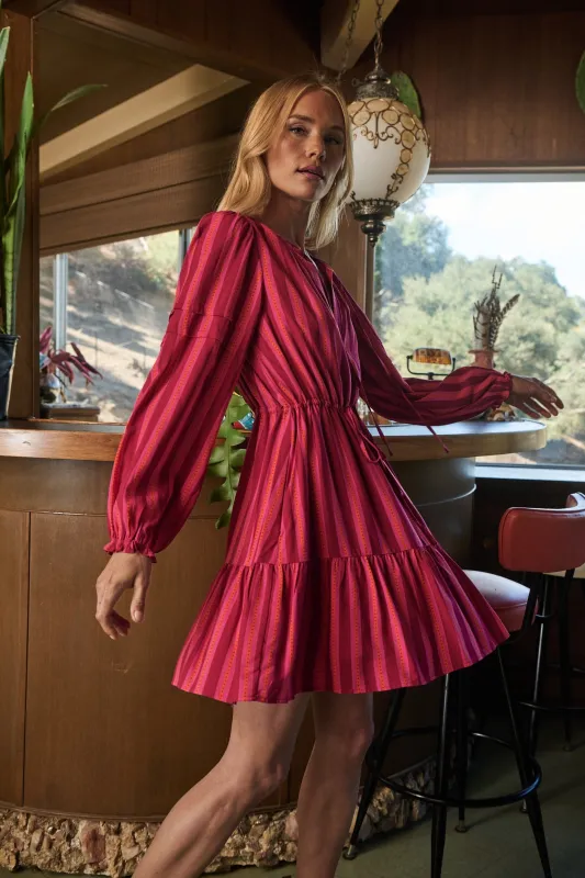 Clarisa Stripes Lomie Drawstring Mini Dress sold by Sugarlips