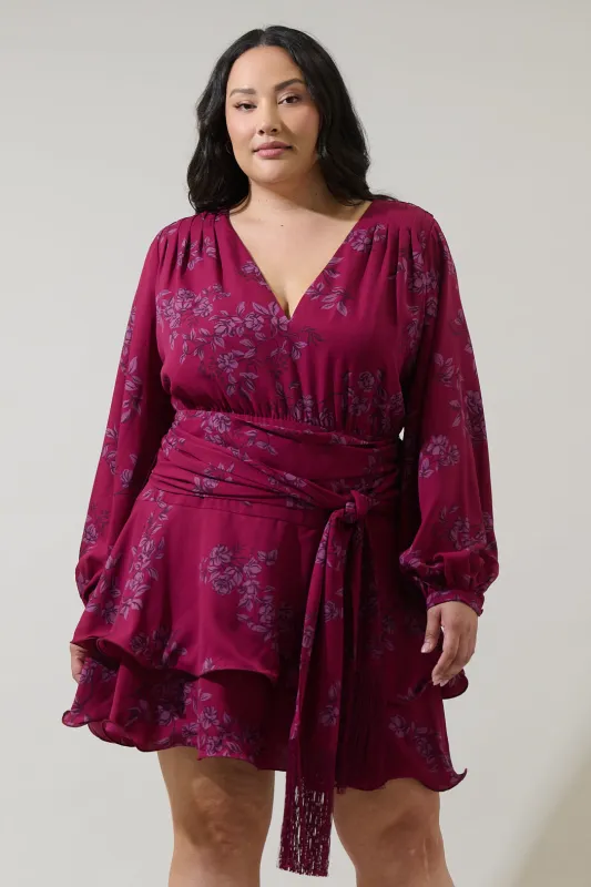 Zurum Floral Kery Tiered Mini Dress Curve sold by Sugarlips