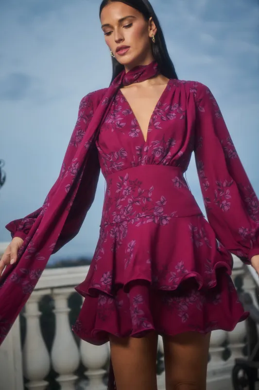 Zurum Floral Kery Tiered Mini Dress sold by Sugarlips