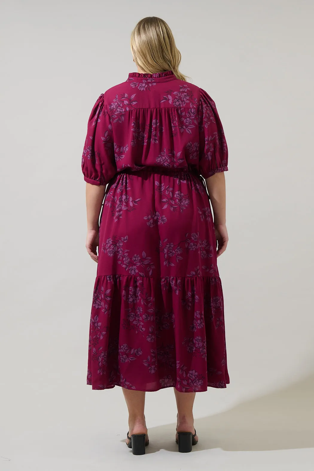 Zurum Floral Pleated Midi Dress Curve sold by Sugarlips product image thumbnail 2