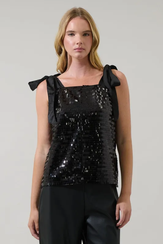 Eliora Sequin Tie Top sold by Sugarlips