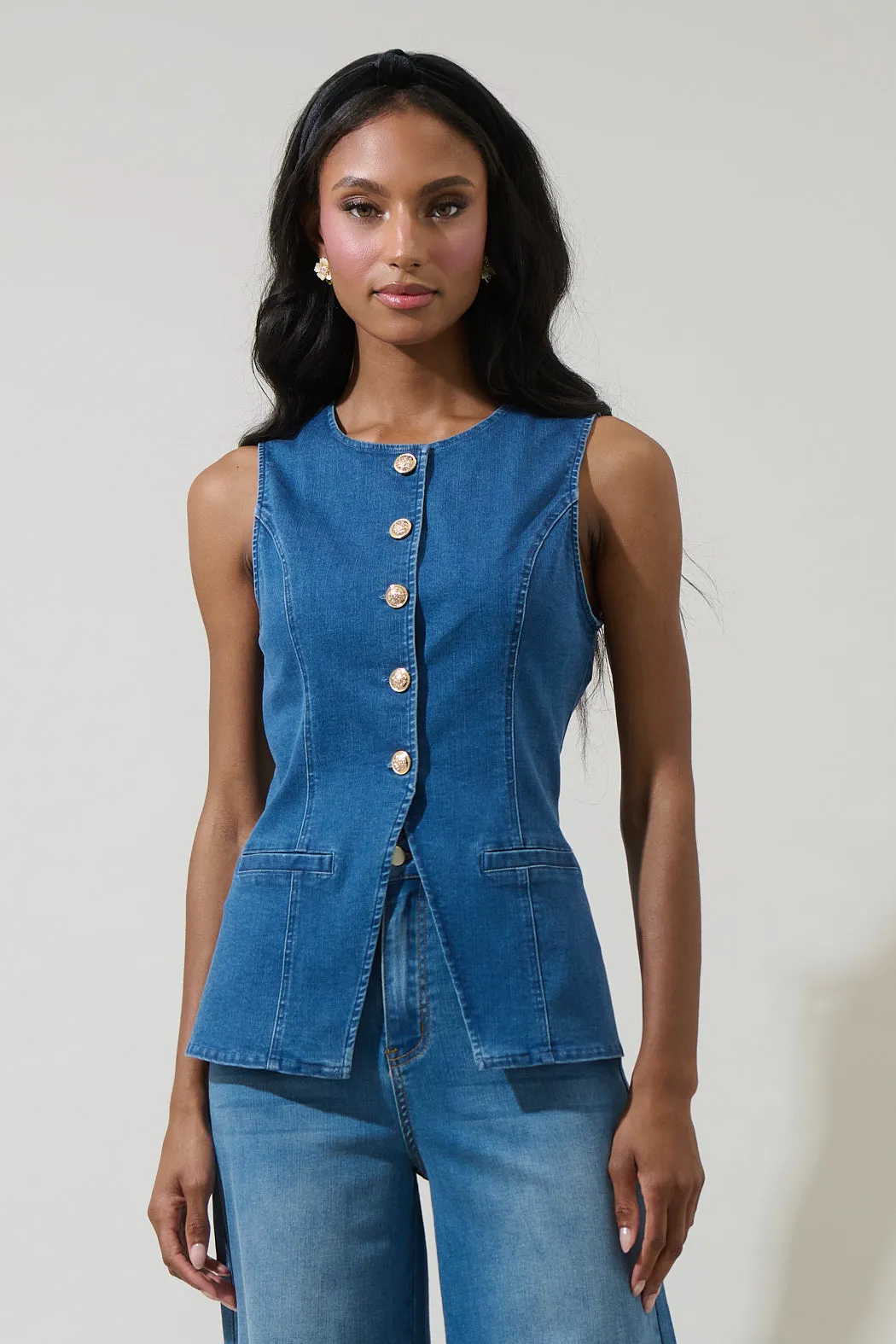 Jeanie Denim Vest sold by Sugarlips product image thumbnail 3