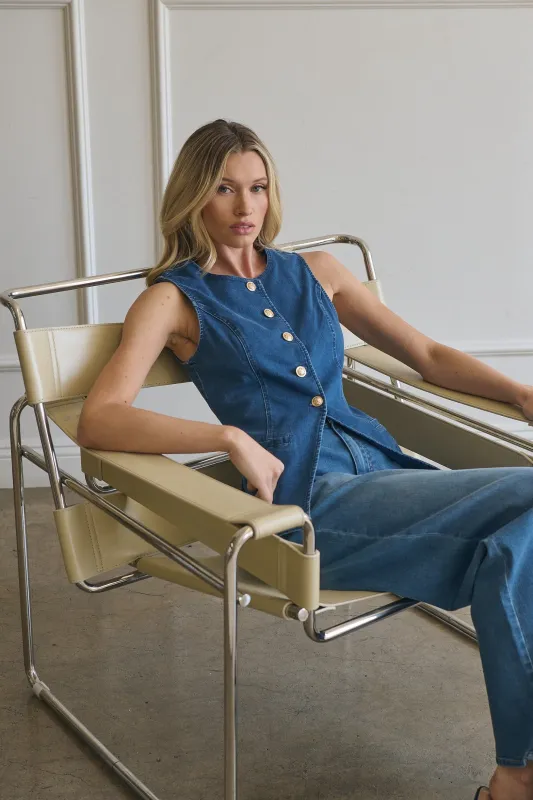 Jeanie Denim Vest sold by Sugarlips