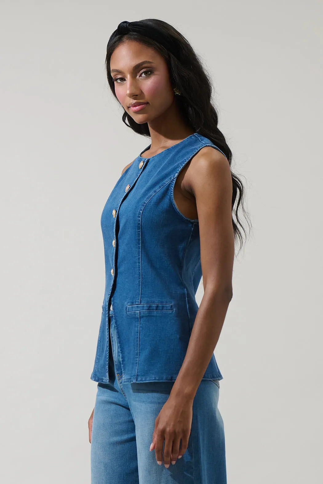 Jeanie Denim Vest sold by Sugarlips product image thumbnail 5