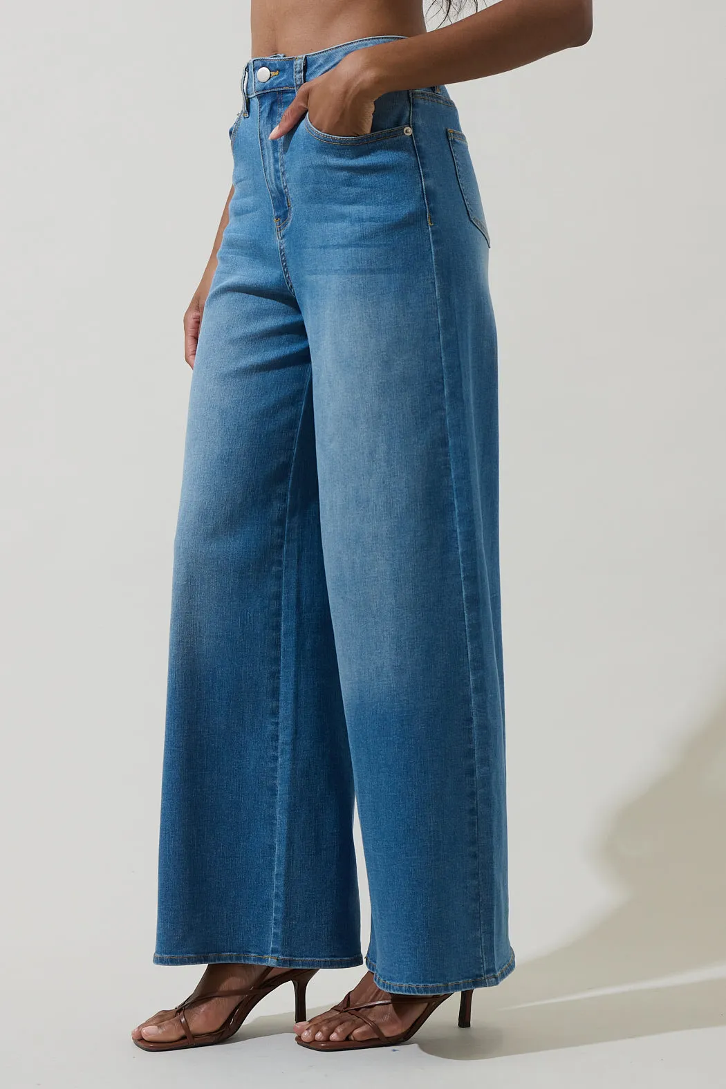 Jeanie High Waisted Wide Leg Jeans sold by Sugarlips product image thumbnail 4