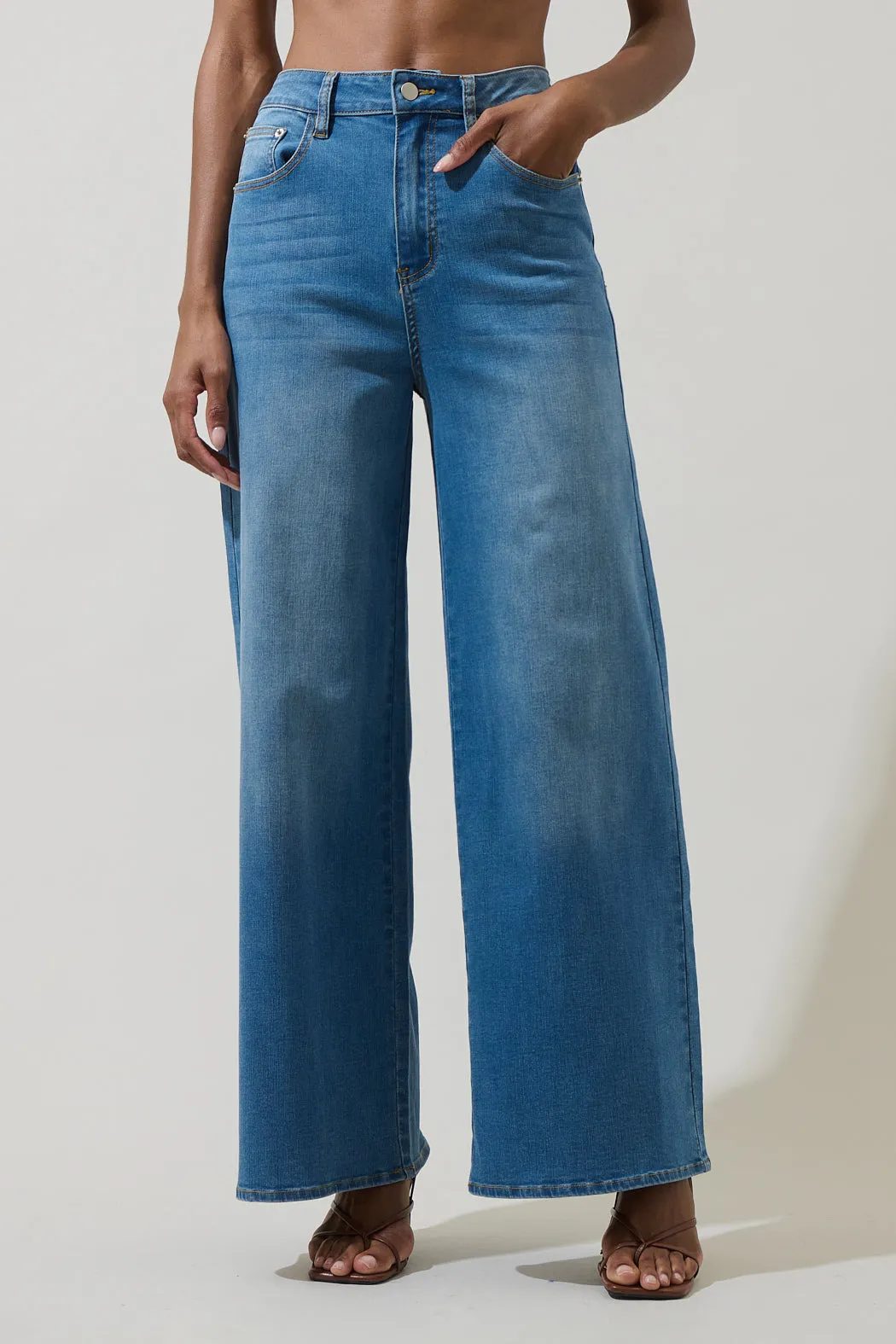 Jeanie High Waisted Wide Leg Jeans sold by Sugarlips product image thumbnail 2