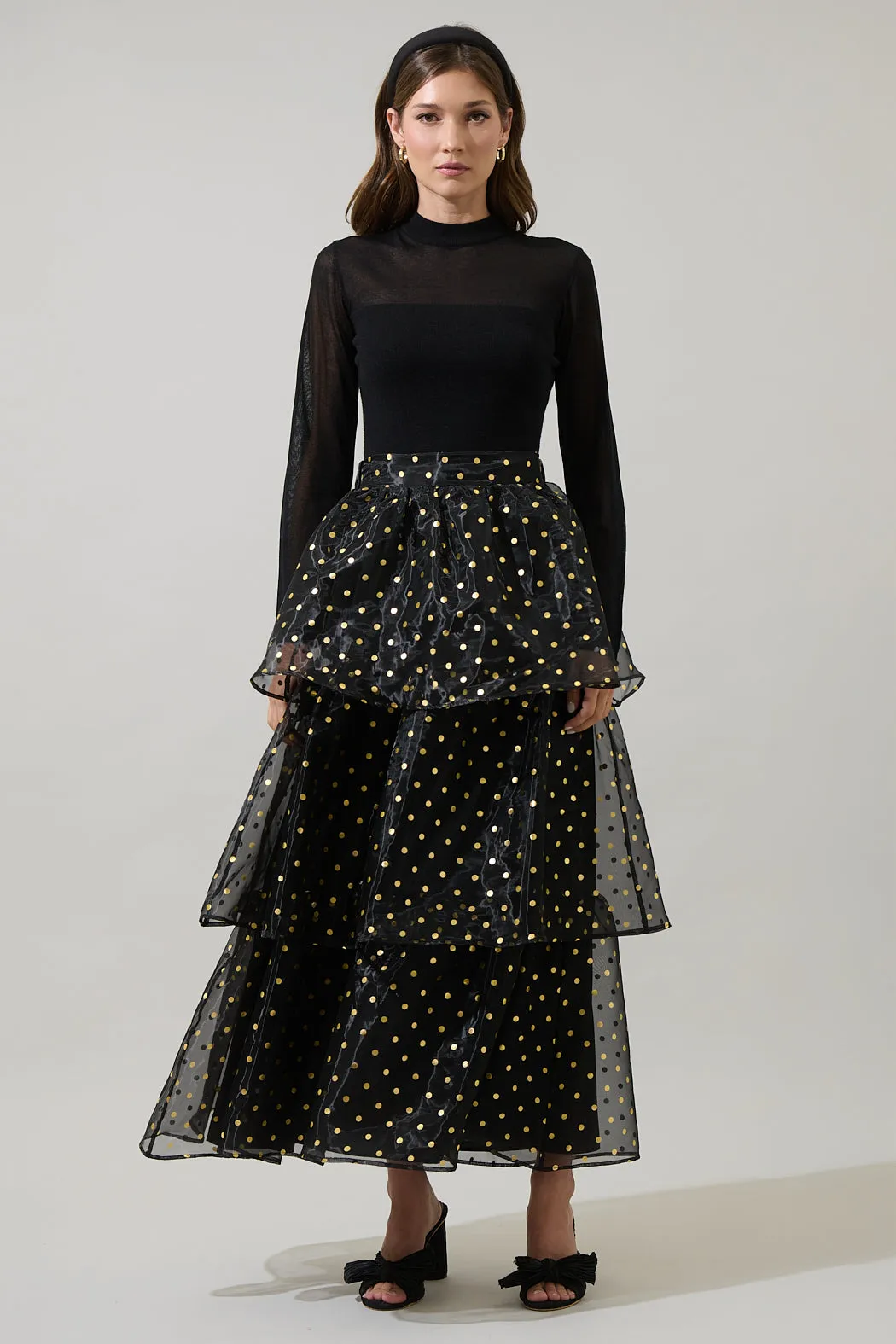 Ferris Polka Dot Halie Organza Maxi Skirt sold by Sugarlips product image thumbnail 5