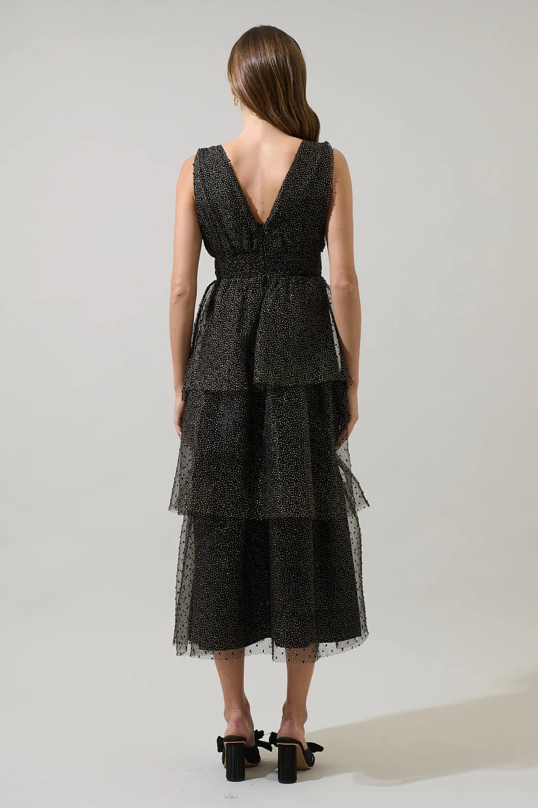 Maribel Organza Tiered Midi Dress sold by Sugarlips product image thumbnail 2