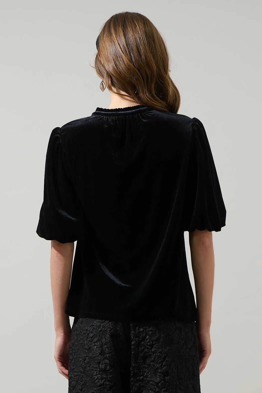 Rayna Velvet Gretna Ruffle Blouse sold by Sugarlips product image thumbnail 2