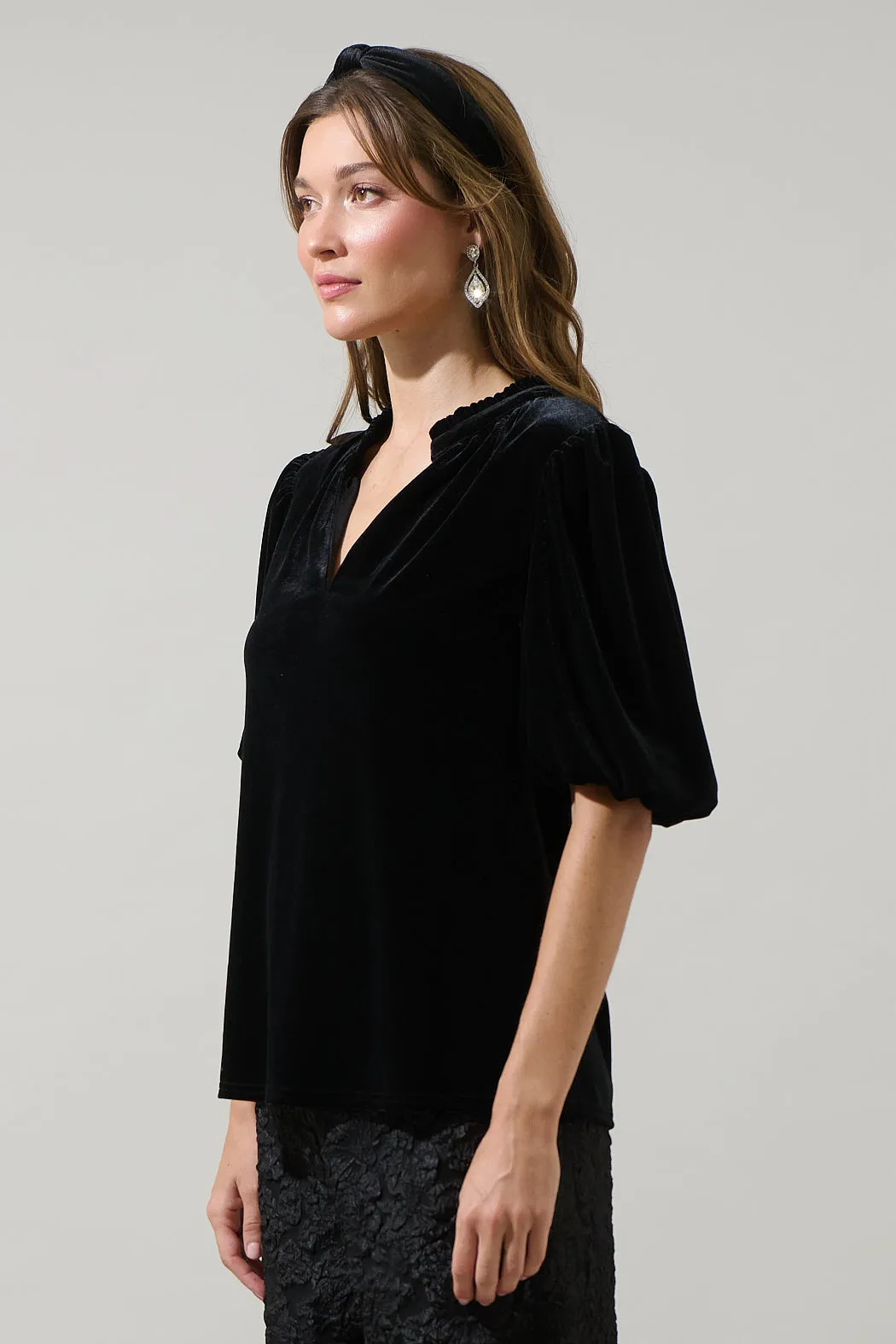 Rayna Velvet Gretna Ruffle Blouse sold by Sugarlips product image thumbnail 3