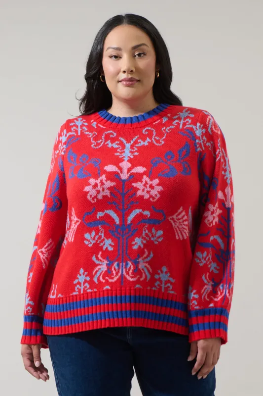 Almila Pleated Long Sleeve Sweater Curve sold by Sugarlips