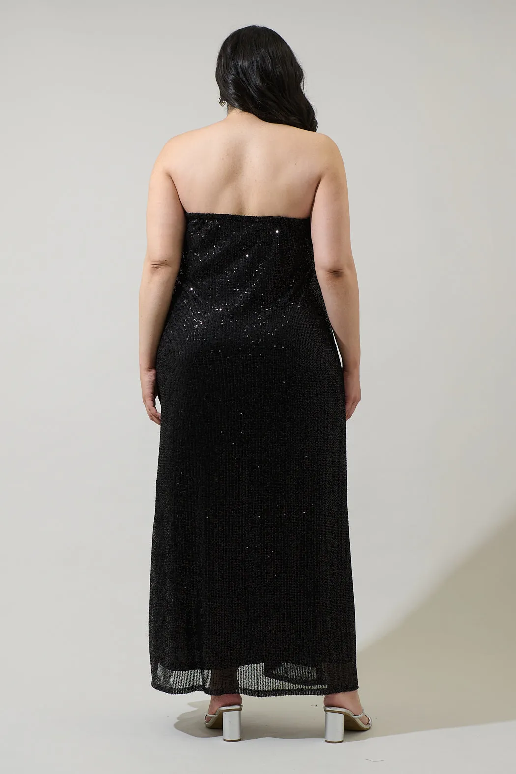 Friday Nights Sequin Strapless Maxi Dress Curve sold by Sugarlips product image thumbnail 2