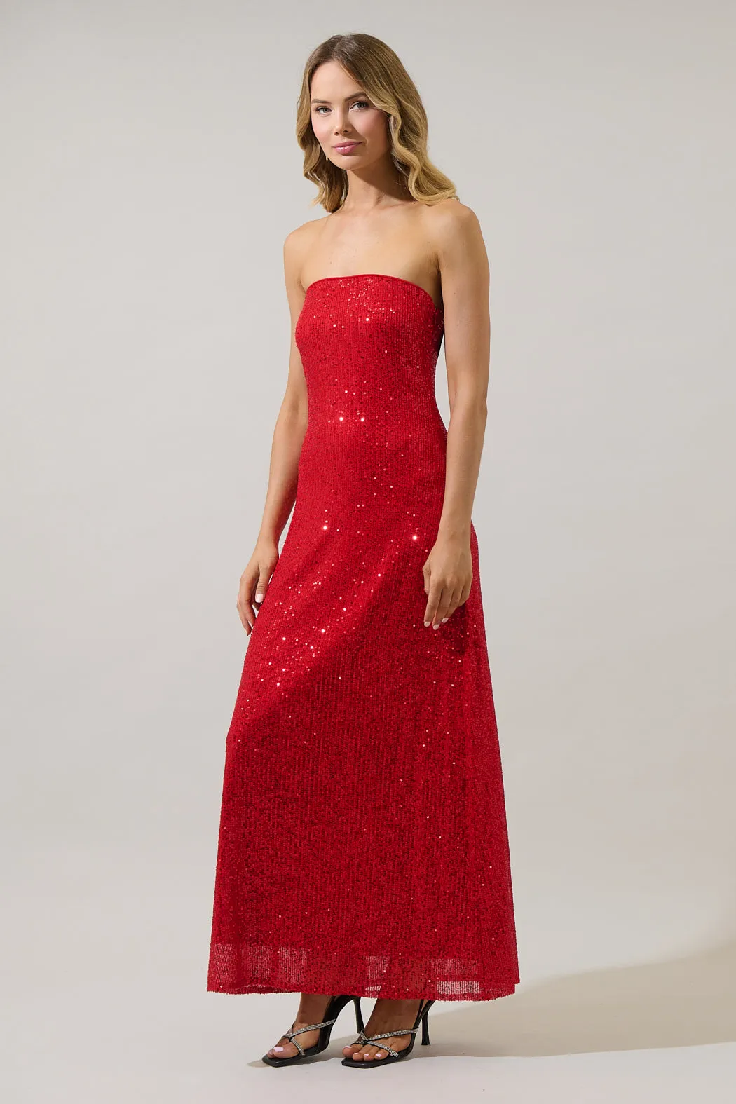 Friday Nights Sequin Strapless Maxi Dress sold by Sugarlips product image thumbnail 3