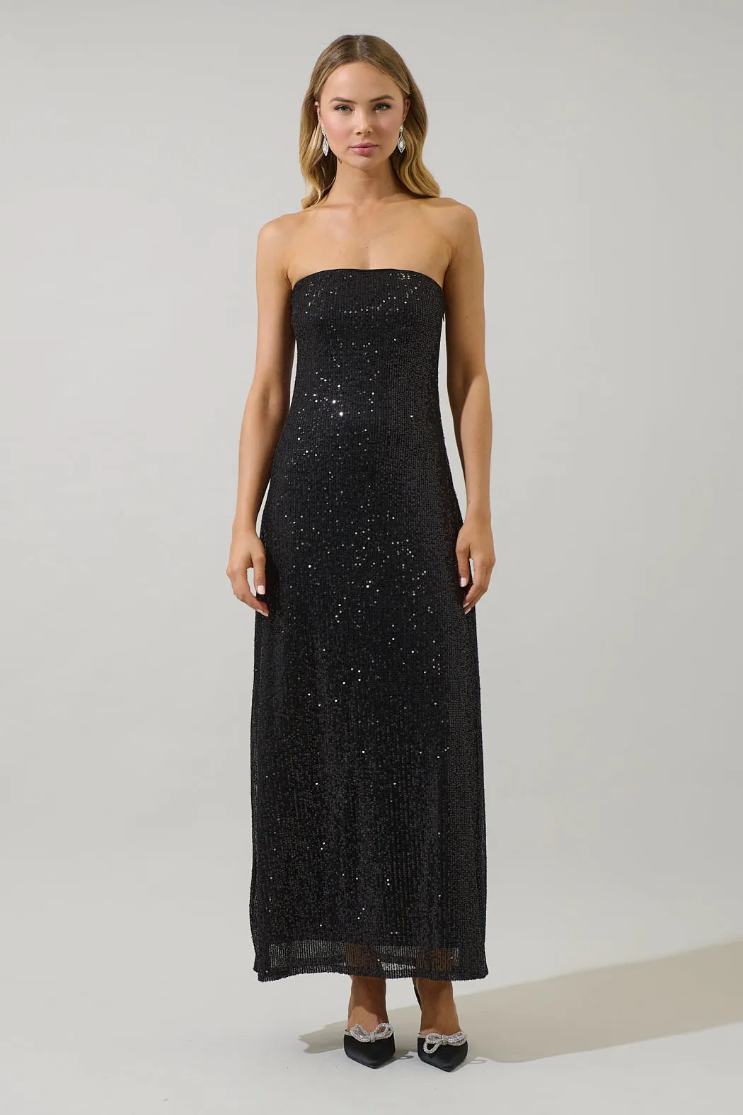 Friday Nights Sequin Strapless Maxi Dress sold by Sugarlips product image thumbnail 5