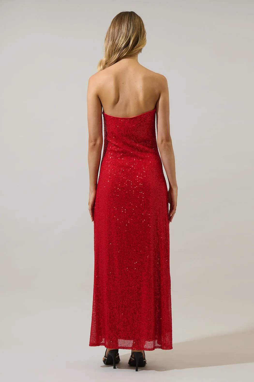 Friday Nights Sequin Strapless Maxi Dress sold by Sugarlips product image thumbnail 2