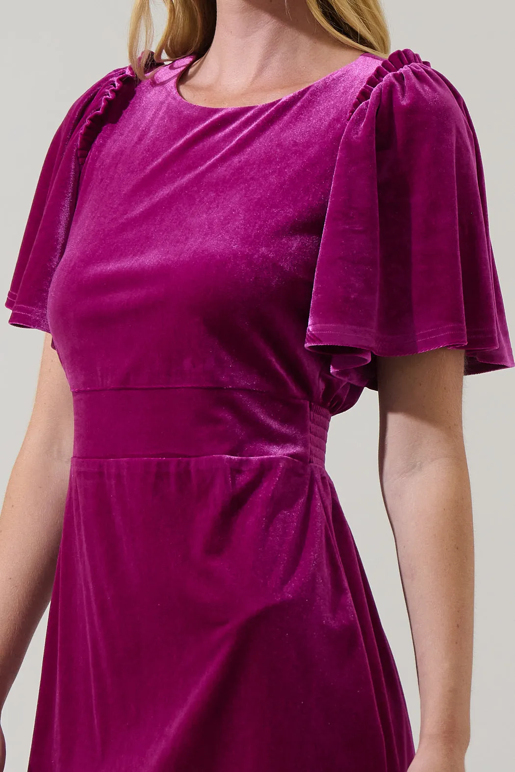 Lanie Velvet Scallop Mini Dress sold by Sugarlips product image thumbnail 5