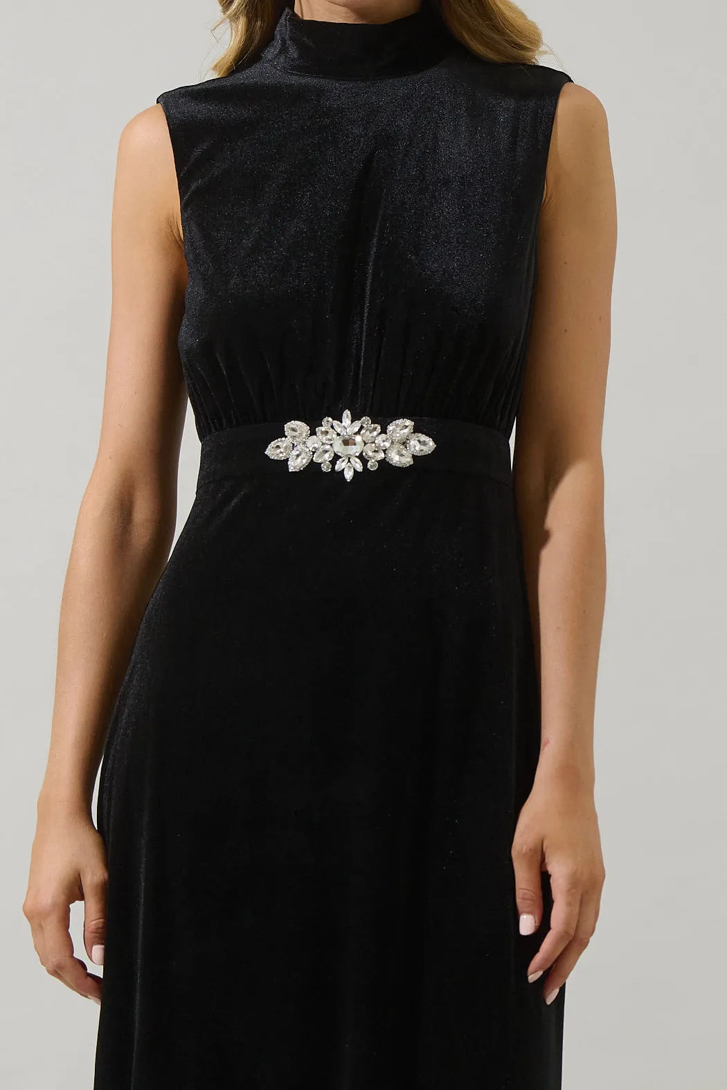 Silmara Velvet Mock Neck Maxi Dress sold by Sugarlips product image thumbnail 4
